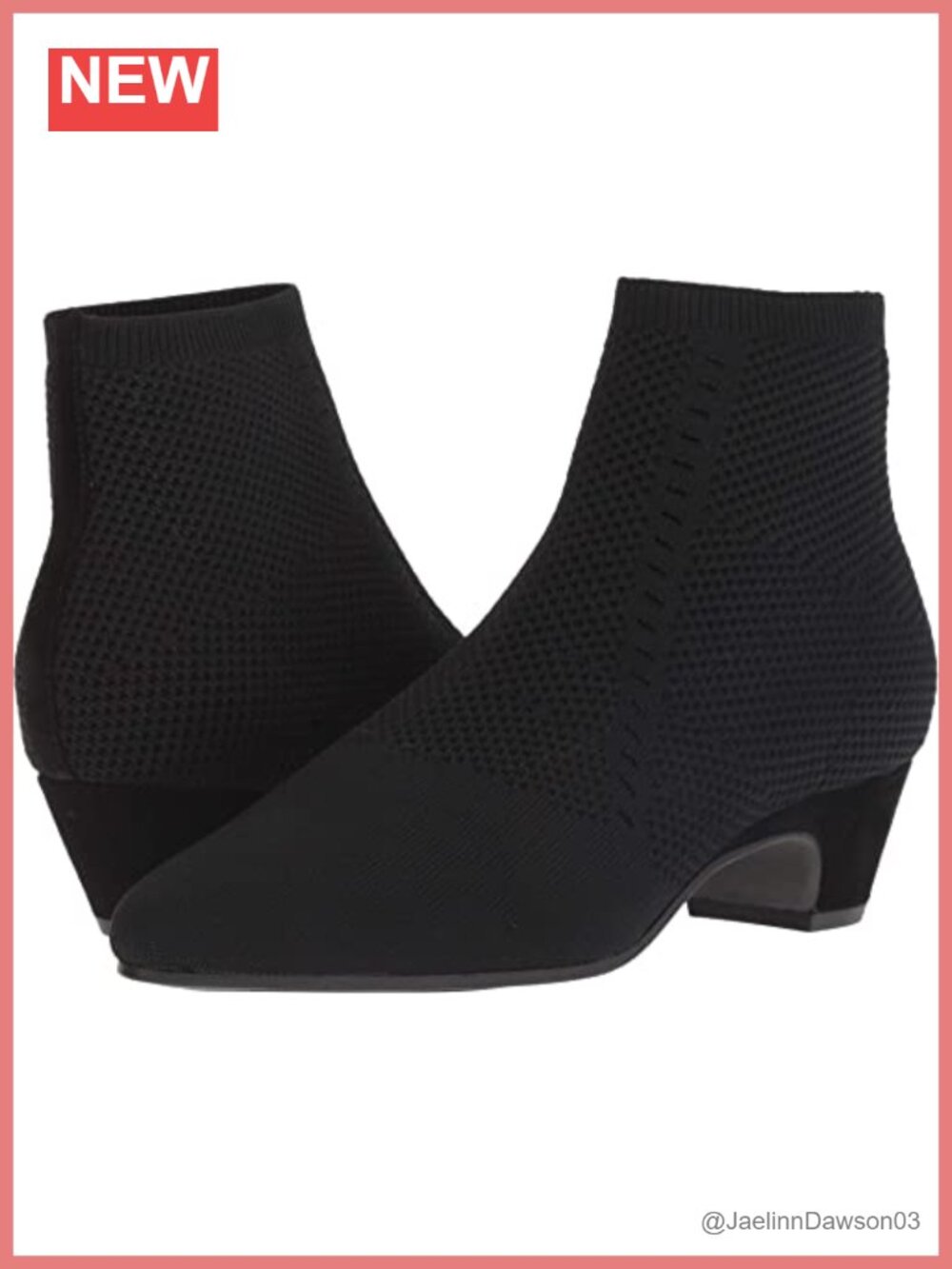 Eileen Fisher Purl Knit Ankle Bootie Suede Block Heel Slip-On Women's